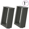 vidaXL kohvilaua jalad U-kujulised 2 tk, antratsiithall, 30 x (30-31) cm, teras