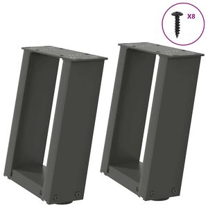 vidaXL kohvilaua jalad U-kujulised 2 tk, antratsiithall, 30 x (30-31) cm, teras
