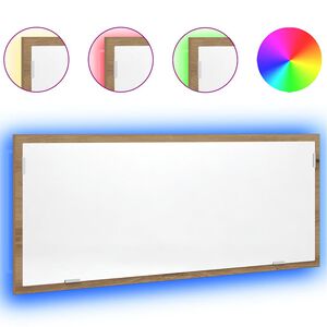 vidaXL LED vannitoapeegel Artisan tamm projekteeritud puit