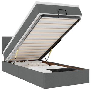 vidaXL Ottomani voodi madratsi ja LED, tumehall, 80x200cm, kangas