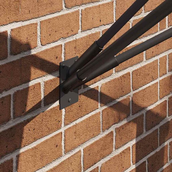 vidaXL Lipu Posti Hoidja Must 10.5 x 7.5 x 0.2 cm Teras