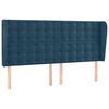 vidaXL voodipeats servadega, tumesinine, 203x23x118/128 cm, samet