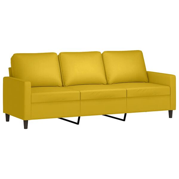 vidaXL 3-osaline diivanikomplekt patjadega, kollane, samet