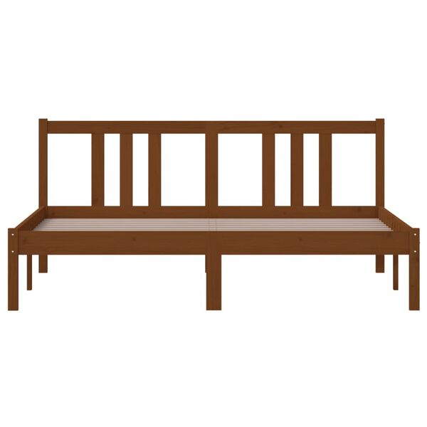 vidaXL voodiraam, meepruun, m&auml;nnipuit, 150 x 200 cm