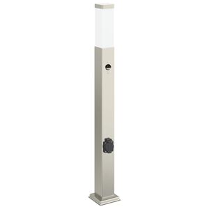 vidaXL anduri ja pistikupesaga postvalgusti, 80 cm, roostevaba teras, IP44