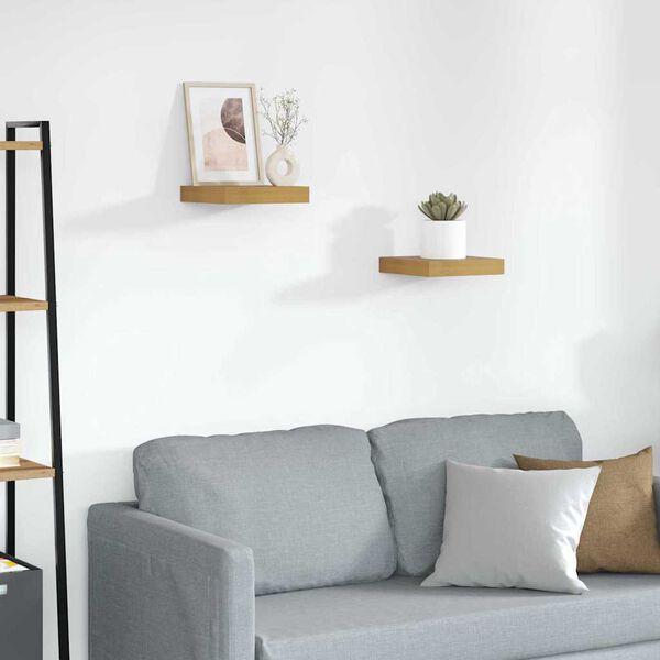 vidaXL Seinariiul ladustamisega 2 pcs Beež 23 x 23,5 x 4 cm Tehispuit