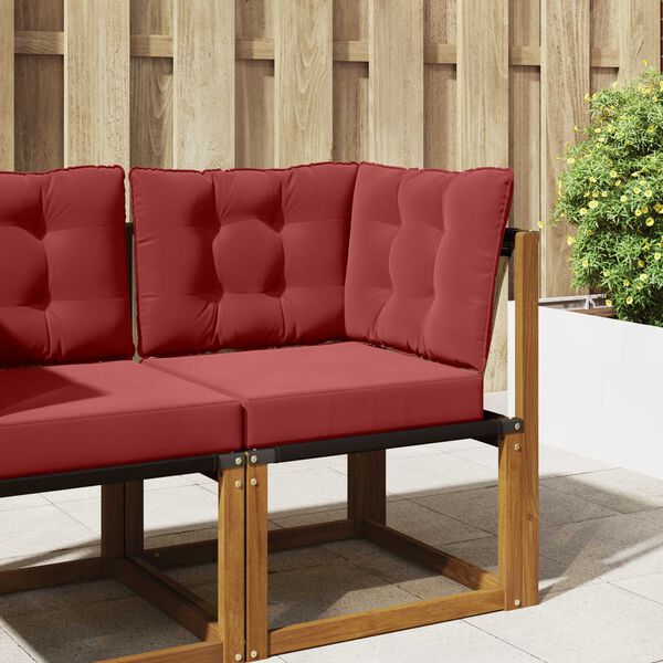 vidaXL V&auml;lim&ouml;&ouml;blitugi patja 3 pcs Veinipunane Pol&uuml;ester