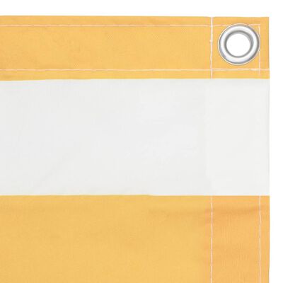 vidaXL rõdusirm, valge ja kollane, 120 x 600 cm, oxford-kangas