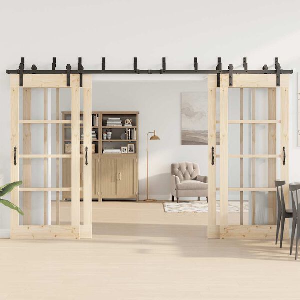 vidaXL liugukse tarvikute komplekt 427 cm terasest, must