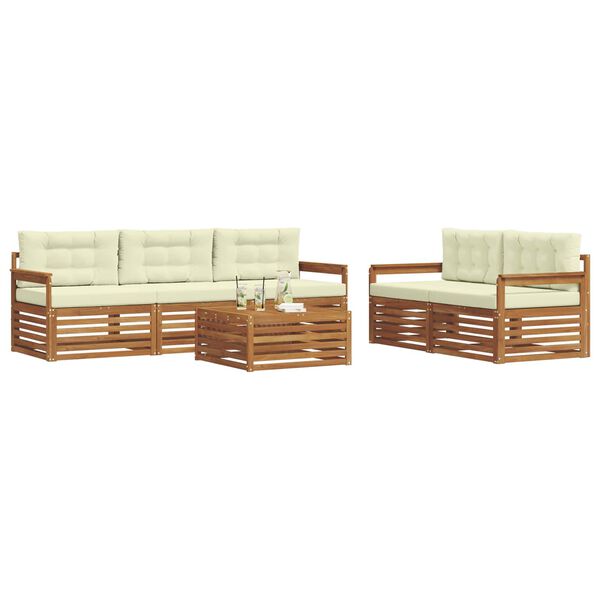 vidaXL V&auml;li diivanikomplekt padjaga 6 pcs Looduslik ja kreem