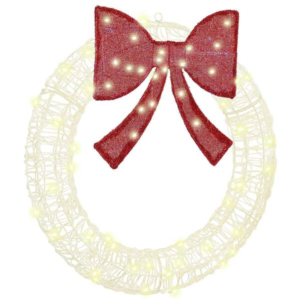 vidaXL Küünlapärg koos 60 LED-iga Soe valge 75 cm Akrüül