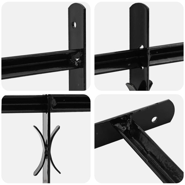 vidaXL Akna rest Must 174 x 45 cm Pulberv&auml;rvitud teras