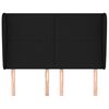 vidaXL voodipeats servadega, must, 147x23x118/128 cm, kangas