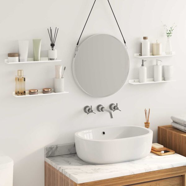 vidaXL Ujuv riiul Seinale kinnitatav 4 pcs Valge 40 x 9 x 2,5 cm Teras