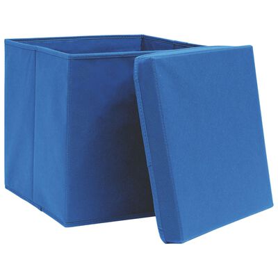 vidaXL hoiukastid kaantega 10 tk, sinine, 32 x 32 x 32 cm, kangas