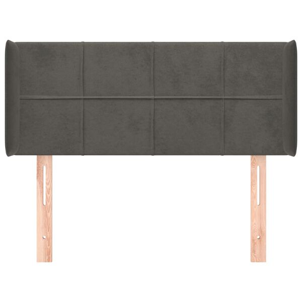 vidaXL voodipeats servadega, tumehall, 83x16x78/88 cm, samet