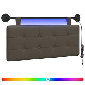 vidaXL Rippuv voodipeats LED-valgustusega Hall Kunstnahk