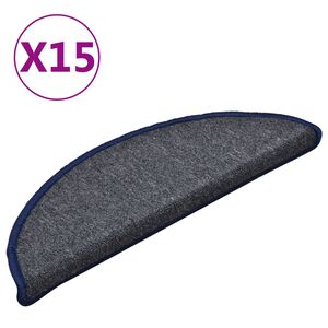 vidaXL trepimatid 15 tk 56 x 17 x 3 cm tumehall ja sinine poolringikujuline