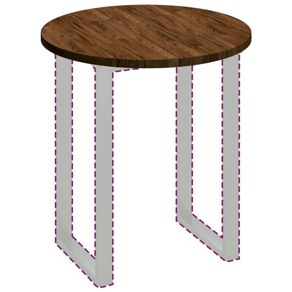 vidaXL Lauda peal Tume pruun &Oslash; 70 x 2,5 cm Tugev Tamme Puit