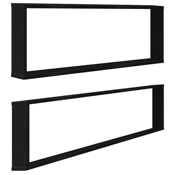 vidaXL seinakuubikuriiulid 2 tk must tamm 100x15x30 cm insenerpuit
