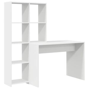 vidaXL Laud riiuliga ladustamisega Valge 138,5 x 55 x 143 cm Tehispuit