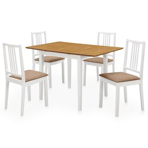 vidaXL 5-osaline s&ouml;&ouml;gitoa komplekt, MDF, valge