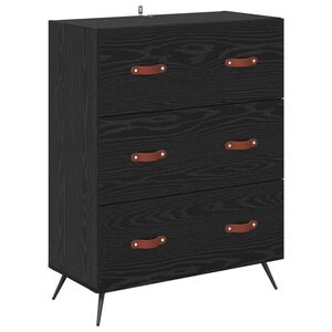 vidaXL &Otilde;hupoli sahtliga Must Tamm 69,5 x 34 x 90 cm T&ouml;&ouml;deldud puit