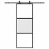 vidaXL l&uuml;kanduks riistvara komplektiga must 76x205 cm karastatud klaas