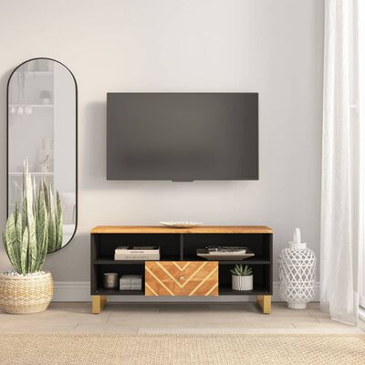 vidaXL TV kapp, pruun ja must, 100x33,5x46 cm, mangopuit