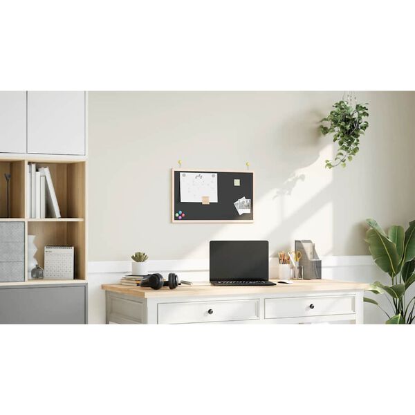 vidaXL kriiditahvel t&auml;ispuidust raamiga, must, 60 x 40 cm