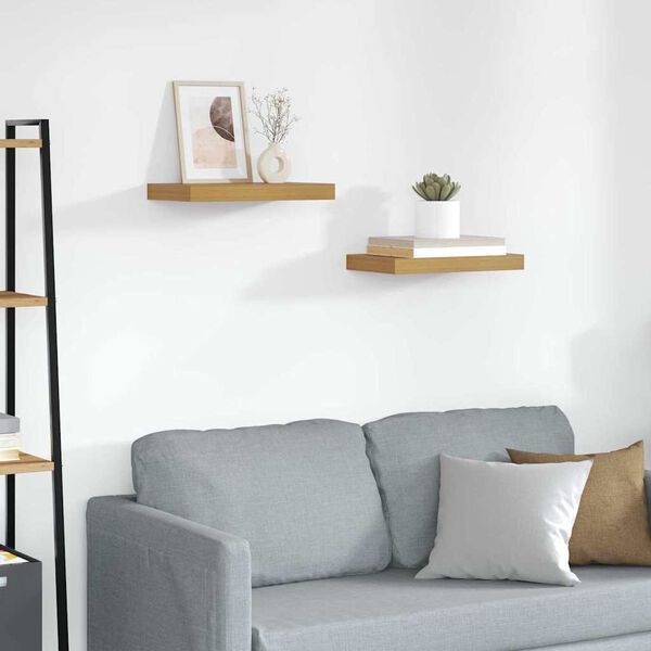 vidaXL Seinariiul ladustamisega 2 pcs Beež 40 x 23,5 x 4 cm Tehispuit