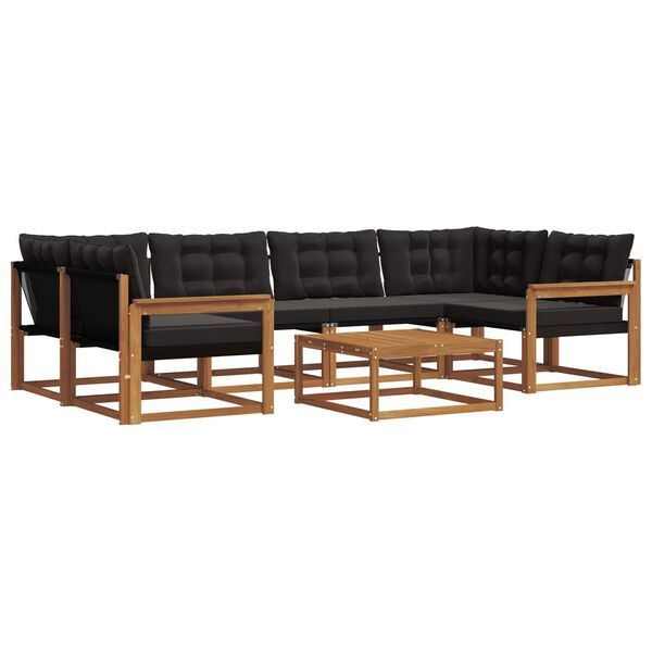 vidaXL V&auml;li diivanikomplekt padjaga 7 pcs Looduslik ja must