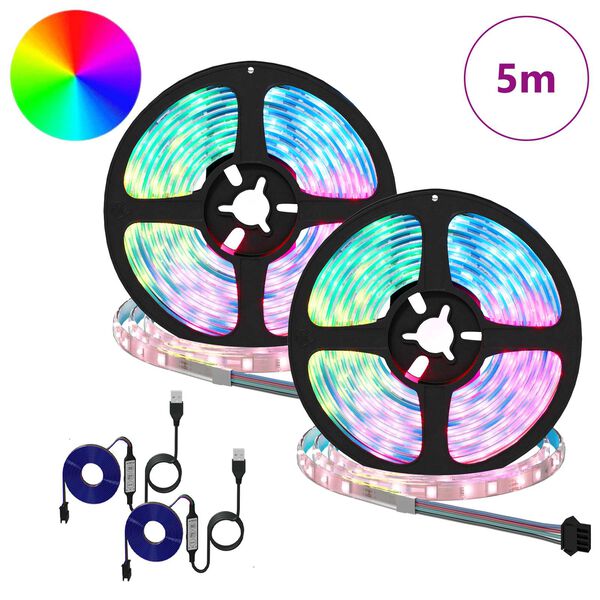 vidaXL LED Ribad 4 pcs Must ja l&auml;bipaistev 250 x 0,8 x 0,3 cm