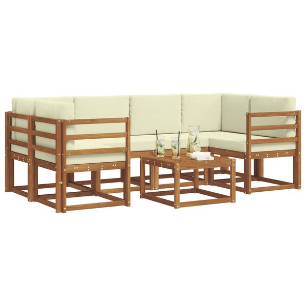 vidaXL V&auml;li diivanikomplekt padjaga 7 pcs Looduslik ja kreem