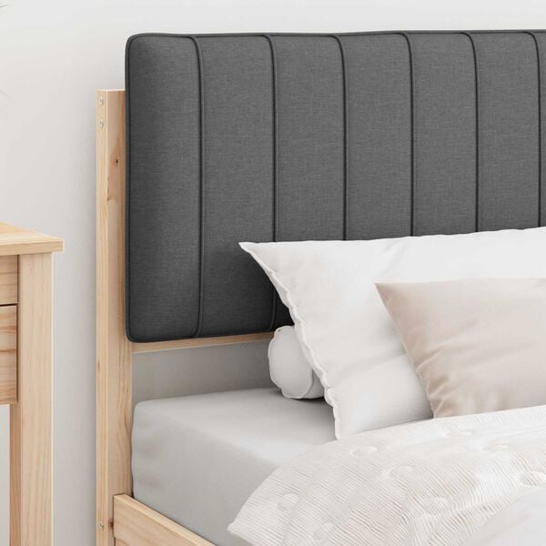 vidaXL Voodiraam Pehme Peatoega peaga Tumehall 100 x 200 cm Tahke m&auml;nd