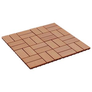 vidaXL Terrassiplaat 22 pcs Tiikpuu 30 x 30 cm Puitplastik