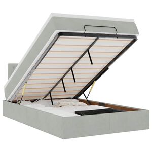 vidaXL Ottomani voodiraam madratsiga, helehall, 120x200cm, samet