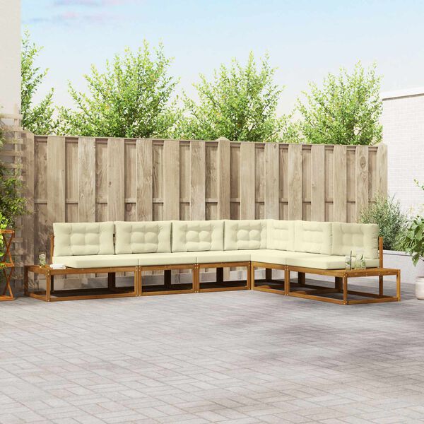 vidaXL V&auml;li diivanikomplekt 6 T&uuml;kk Looduslik ja kreem