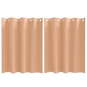 vidaXL Kardinad r&otilde;ngastega 2 pcs Helepruun 140 x 140 cm Pol&uuml;ester