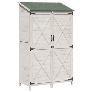 vidaXL Aiashed Valge 106 x 56 x 176,5 cm Tugev kuusepuit