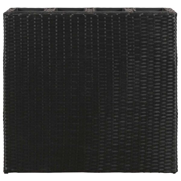 vidaXL taimelava 4 potiga, 2 tk, polürotang, must