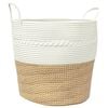 vidaXL hoiukorv, pruun ja valge, &Oslash;43x38 cm, puuvill