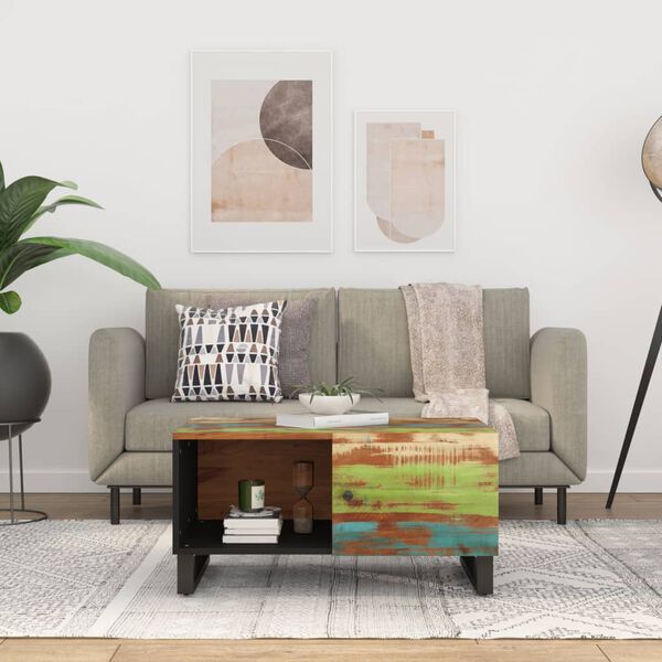 vidaXL kohvilaud, 80x50x40 cm, taastatud puit ja tehispuit