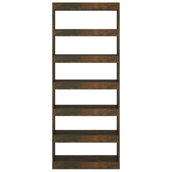 vidaXL raamaturiiul/ruumijagaja, suitsutamm, 80x30x198 cm, tehispuit