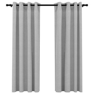 vidaXL linase v&auml;limusega pimendavad kardinad 2 tk hall 140 x 175 cm