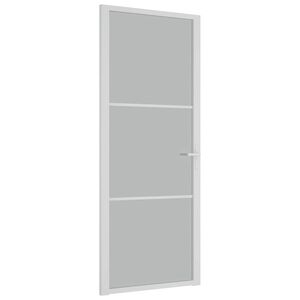 vidaXL siseuks, 83 x 201,5 cm, valge, matt klaas ja alumiinium