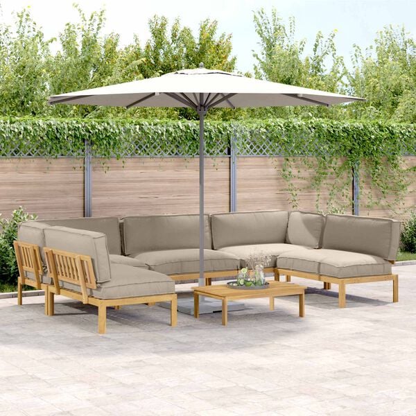 vidaXL Diivanikomplekt padjaga 6 pcs Pruunikashall Tugev akatsiapuu