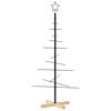 vidaXL metallist kunstkuusk puidust alusega, must, 120 cm