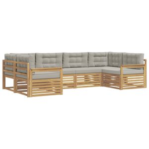 vidaXL V&auml;li diivanikomplekt padjaga 6 pcs Valge ja helehall