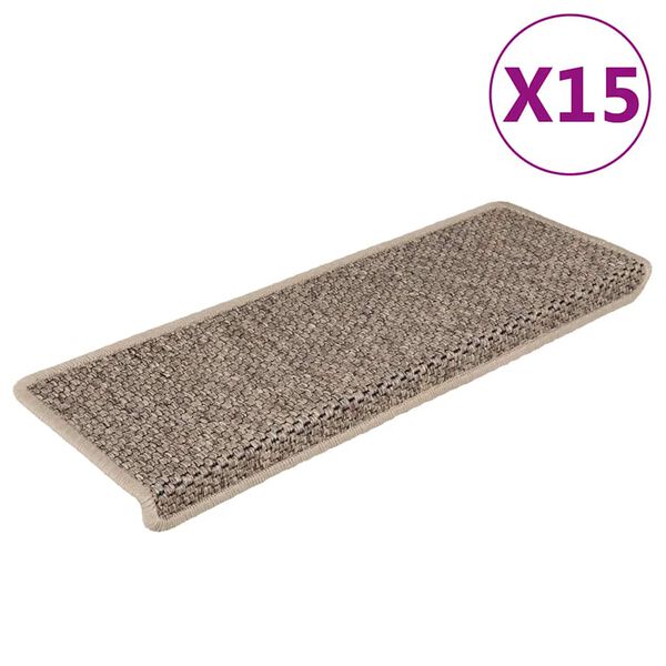 vidaXL isekleepuv trepivaip, 15 tk, 65x21x4 cm, tumebeež